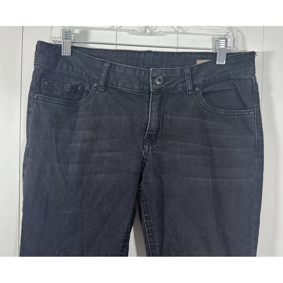 Mango Alice Size 8 Black Slim Fit Straight Leg Dark Wash Denim Jeans - Picture 4 of 9